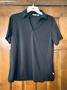 Lady Hagen Essentials Black Short-Sleeve Polo Top